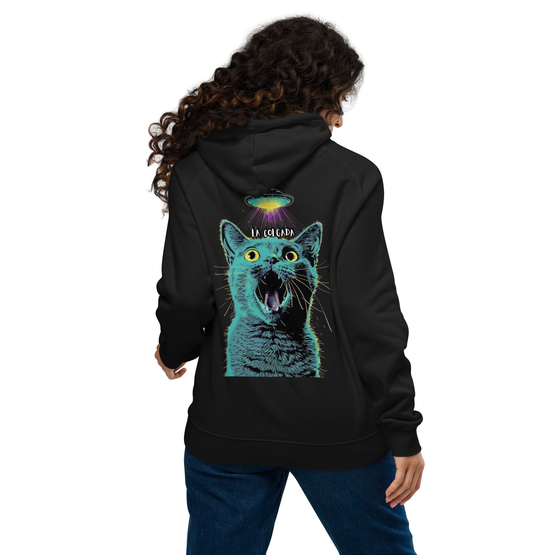 🔵🛸🐱 SUDADERA GATO OVNI - UNISEX 👽🛸🔵.