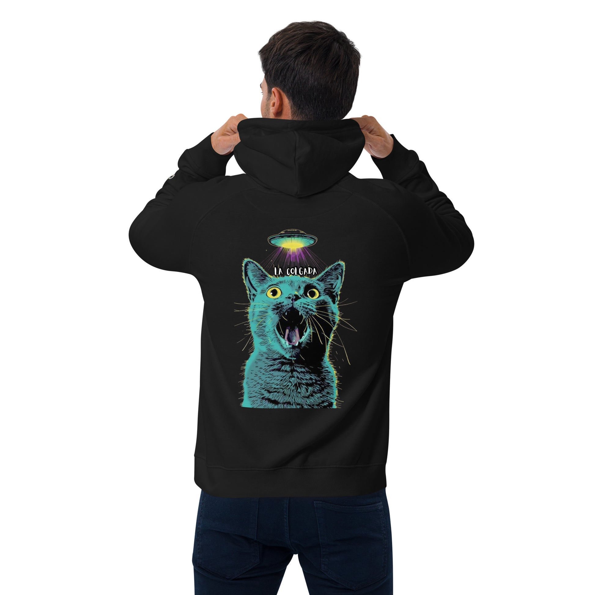🔵🛸🐱 SUDADERA GATO OVNI - UNISEX 👽🛸🔵.