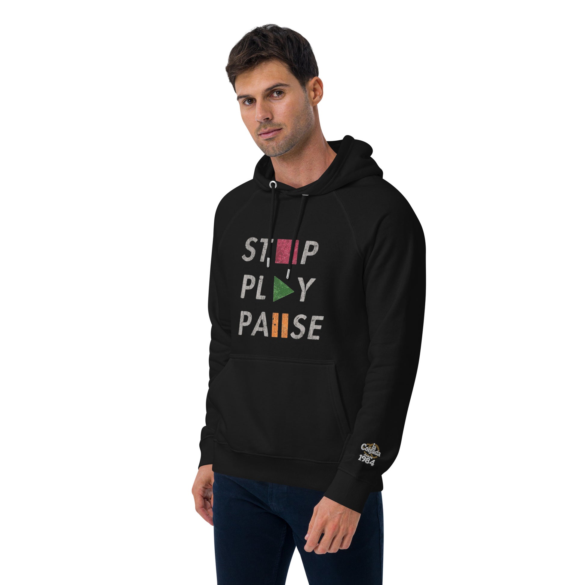 🔵⏯️🎮 SUDADERA PLAY STOP PAUSE - UNISEX 🎮⏯️🔵.