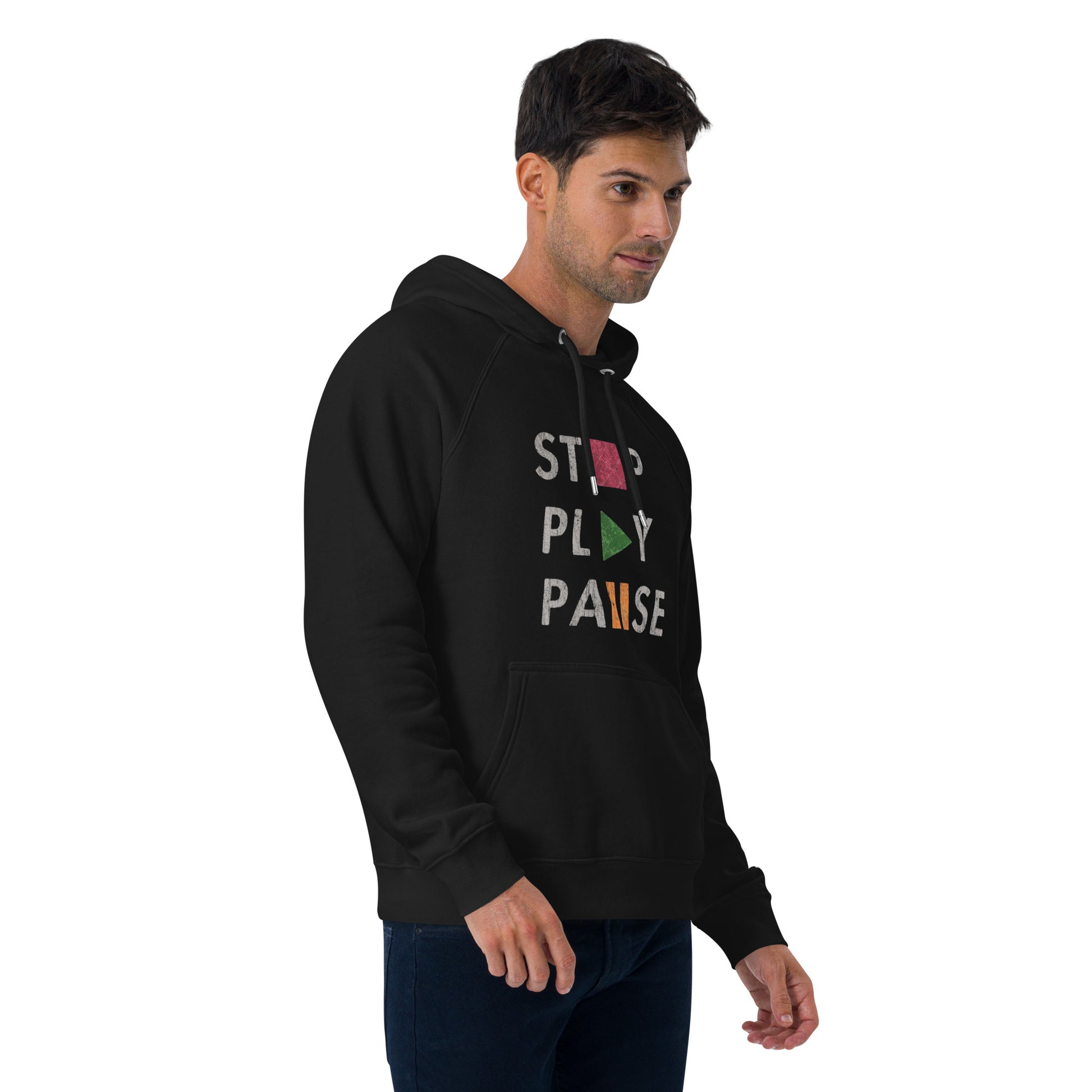 🔵⏯️🎮 SUDADERA PLAY STOP PAUSE - UNISEX 🎮⏯️🔵.