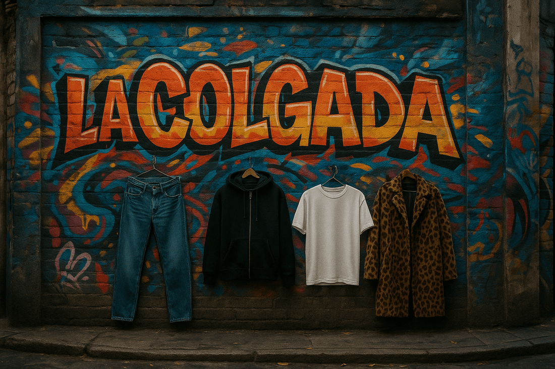 Lo que se mueve en la calle y lo que nadie te cuenta: prendas colgadas frente a un mural colorido.