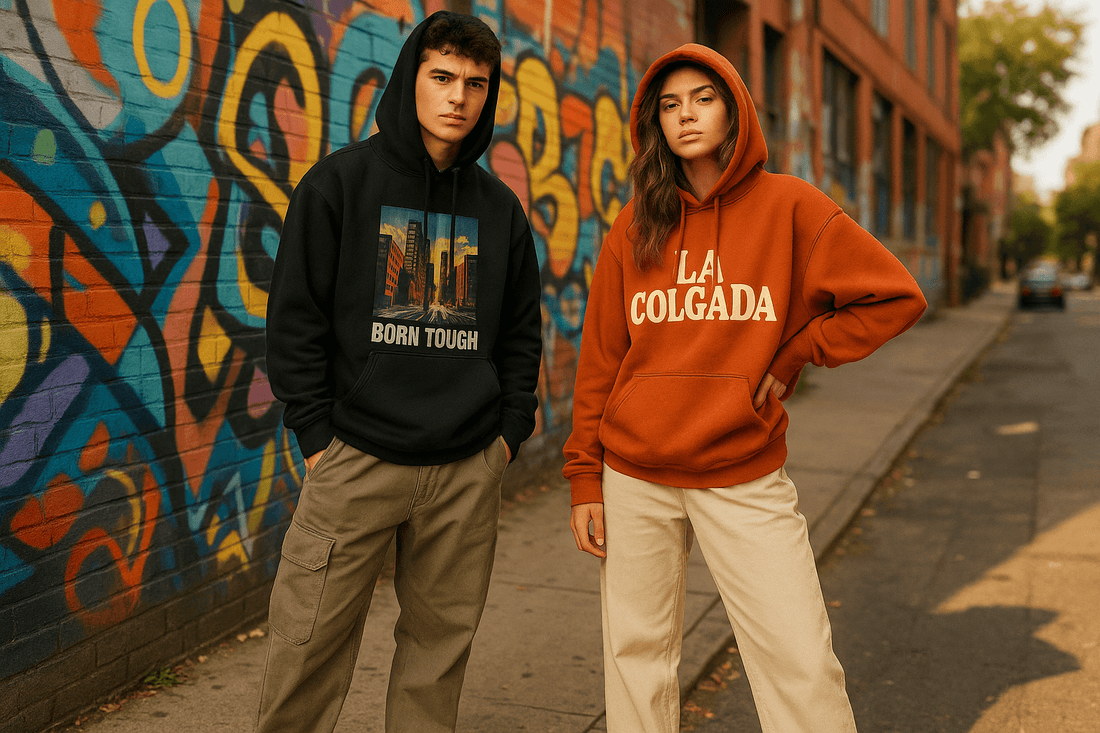 Septiembre en las calles: vuelve el juego de verdad con jóvenes en hoodies frente a un mural colorido.