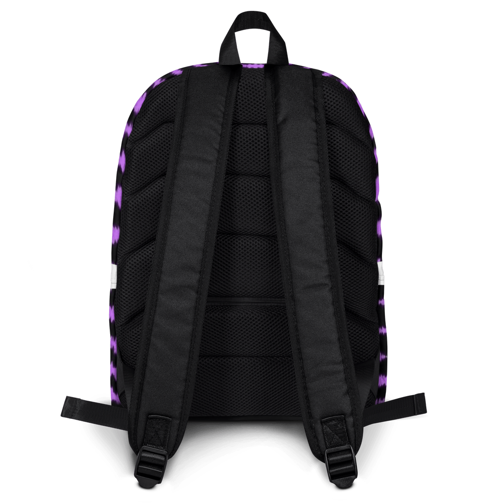 🔵 ESPIRAL MORADA 🔵 - Mochila URBAN Unisex 🔵 vista trasera mostrando diseño único y moderno con espalda acolchada.