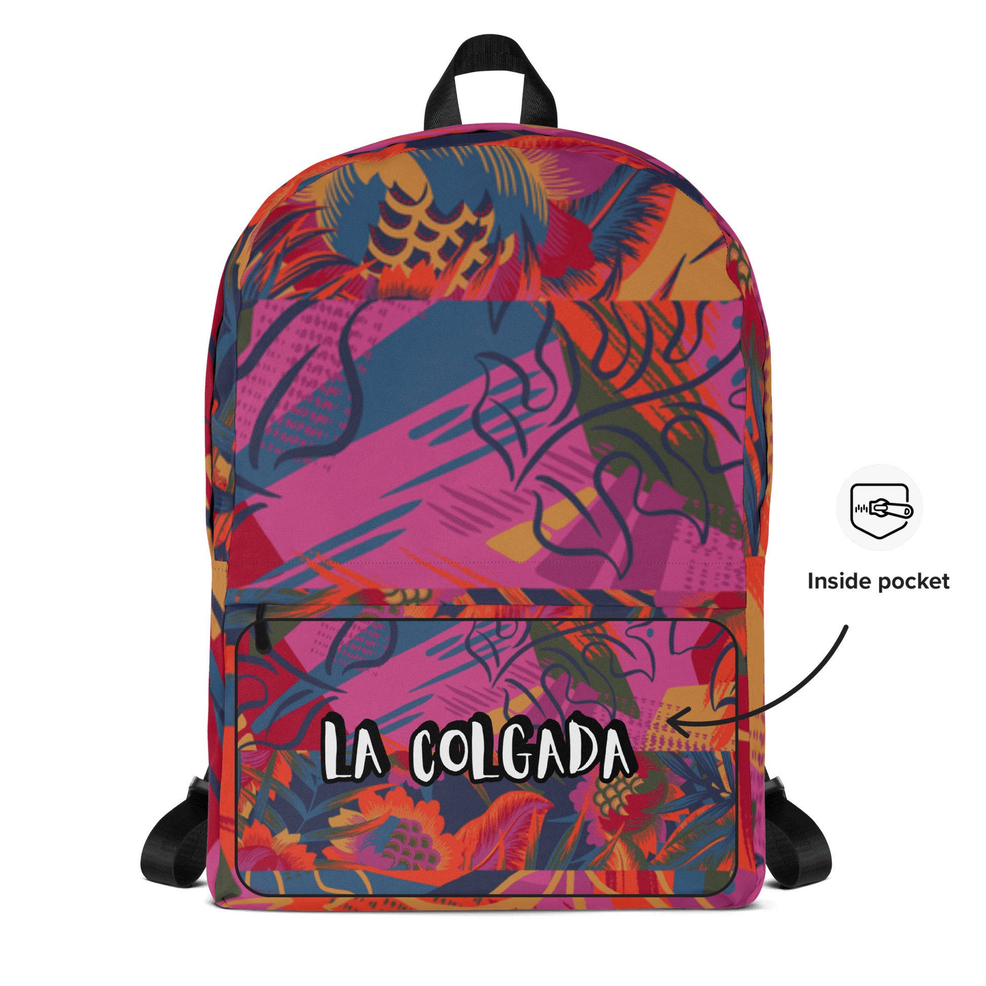 🔵 FLORES 🔵 - Mochila URBAN Unisex 🔵 con diseño colorido y estampado floral de La Colgada.