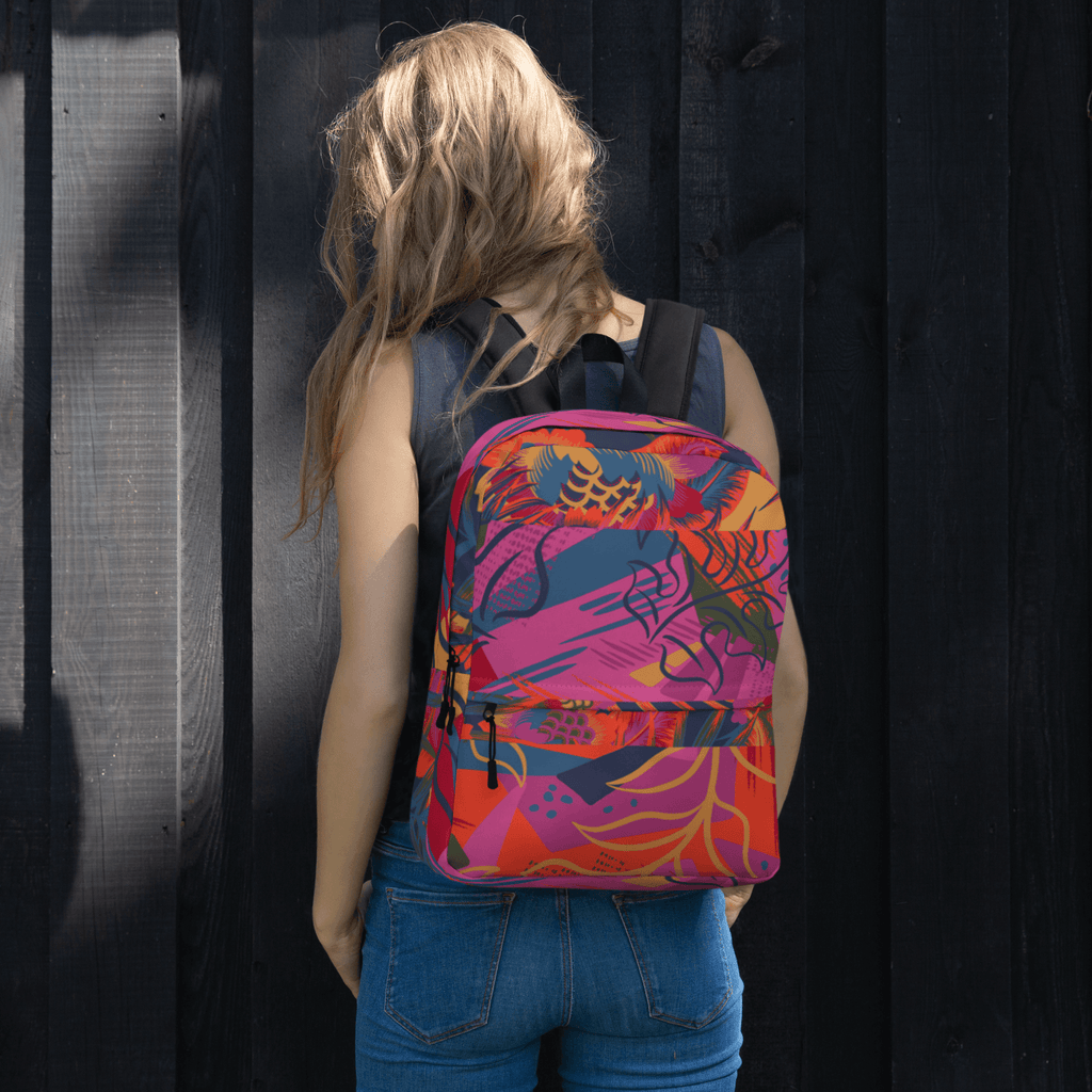 FLORES - Mochila URBAN Unisex - Modelo urbano con estampado floral en colores vibrantes.