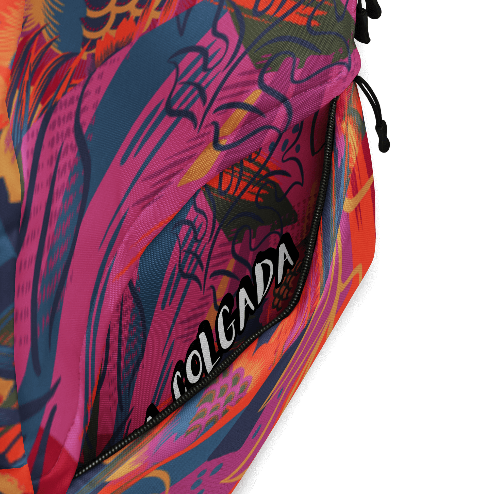 🔵 FLORES 🔵 - Mochila URBAN Unisex 🔵 con diseño colorido y logotipo visible de La Colgada.