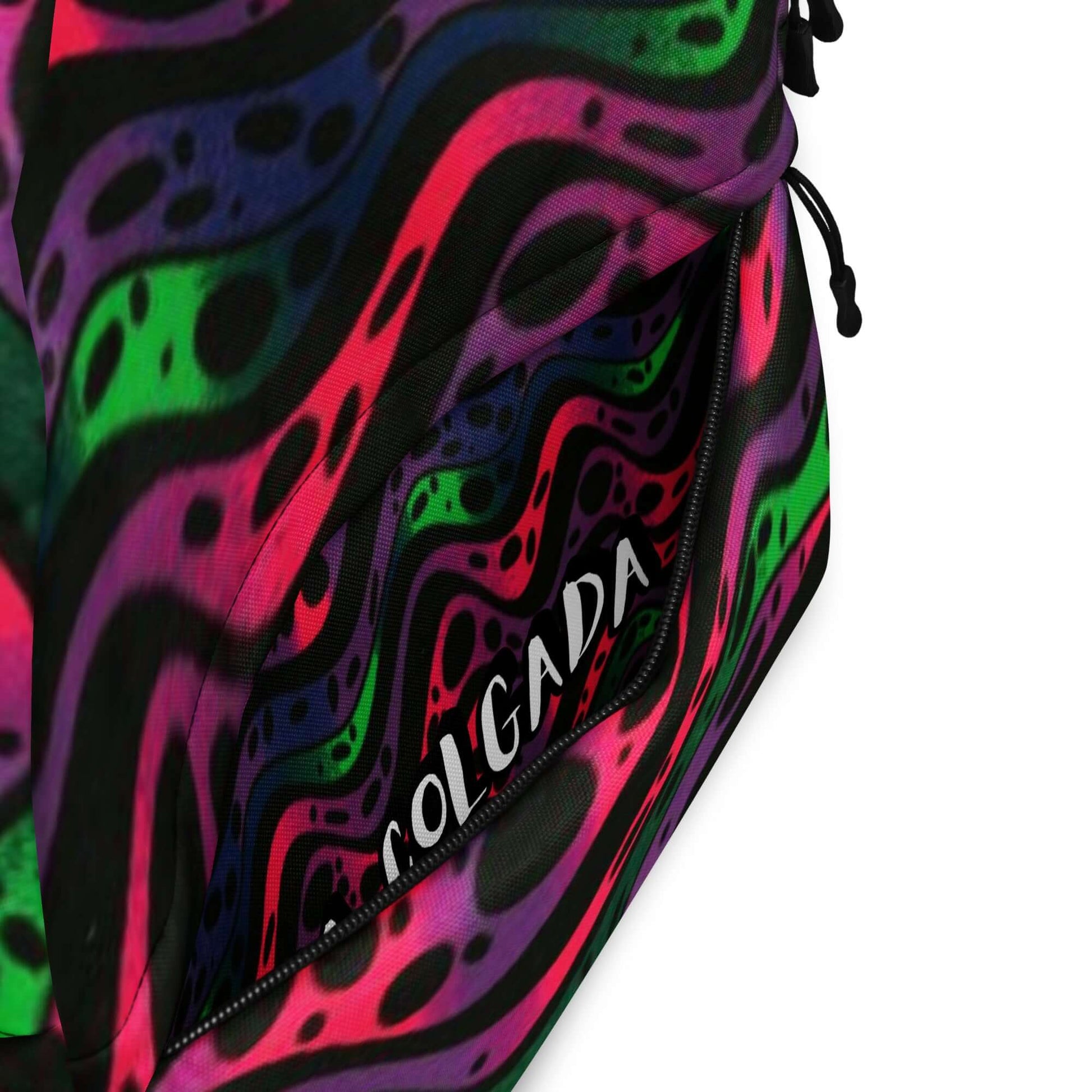 Mochila urbana con diseño colorido de La Colgada, patrón distintivo y moderno, ideal para un estilo único. MOCHILA.