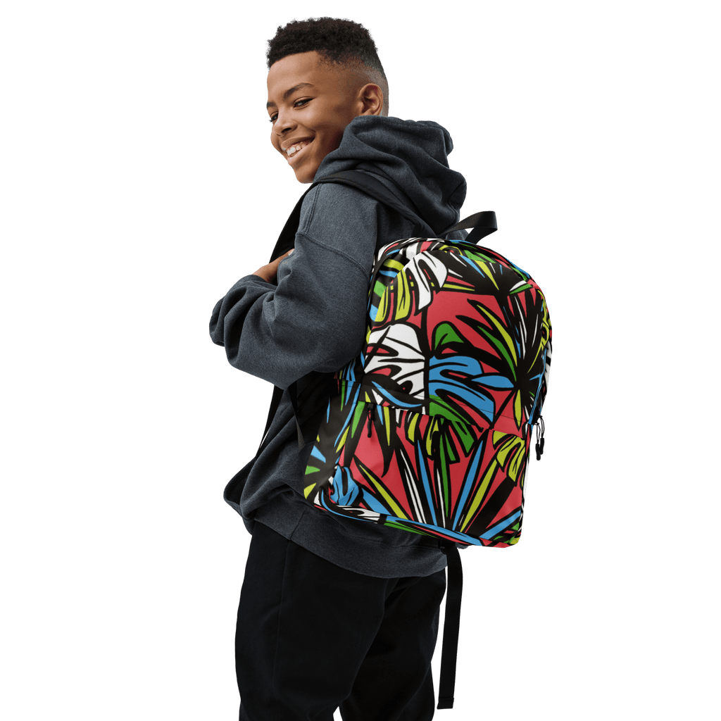 🔵 SELVA 🔵 - Mochila URBAN Unisex 🔵 en el estilo urbano de un niño con un diseño selvático colorido.