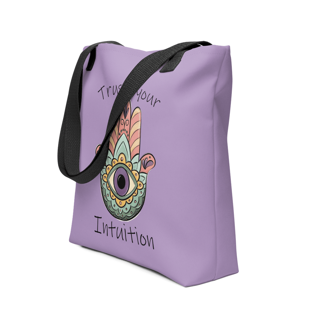 🔵 MANO FATIMA 🔵 - Bolsa De Tela URBAN Unisex 🔵 con diseño de mano y mensaje 'Trust your Intuition'.