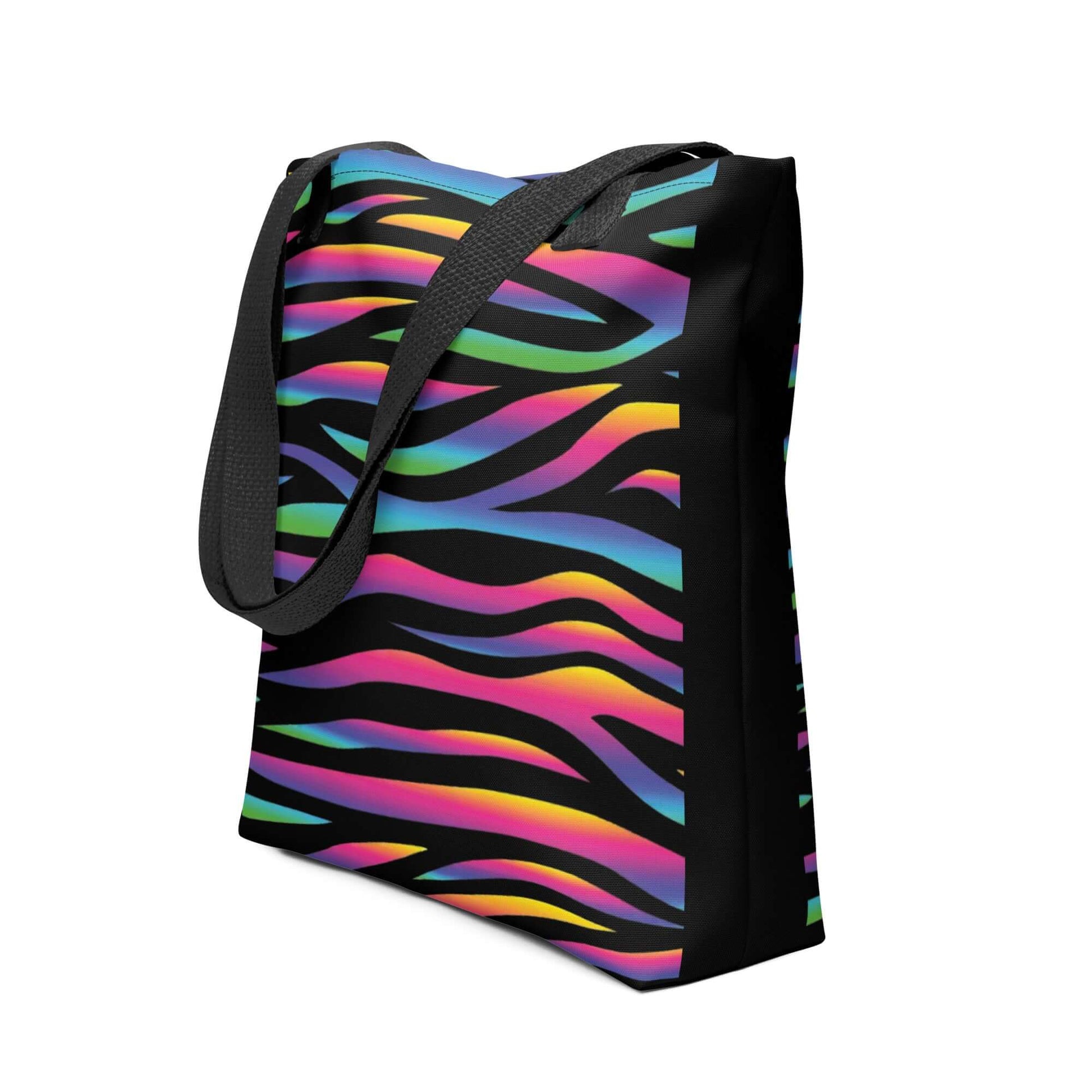 BOLSA CEBRA COLORES - Bolsa de tela urbana unisex con diseño de rayas en colores vibrantes.