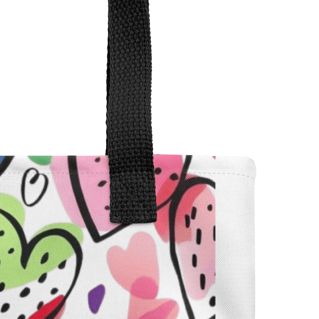 🔵 CORAZONES MULTICOLOR 🔵 - Bolsa De Tela URBAN Unisex 🔵 con diseño vibrante de corazones en colores.