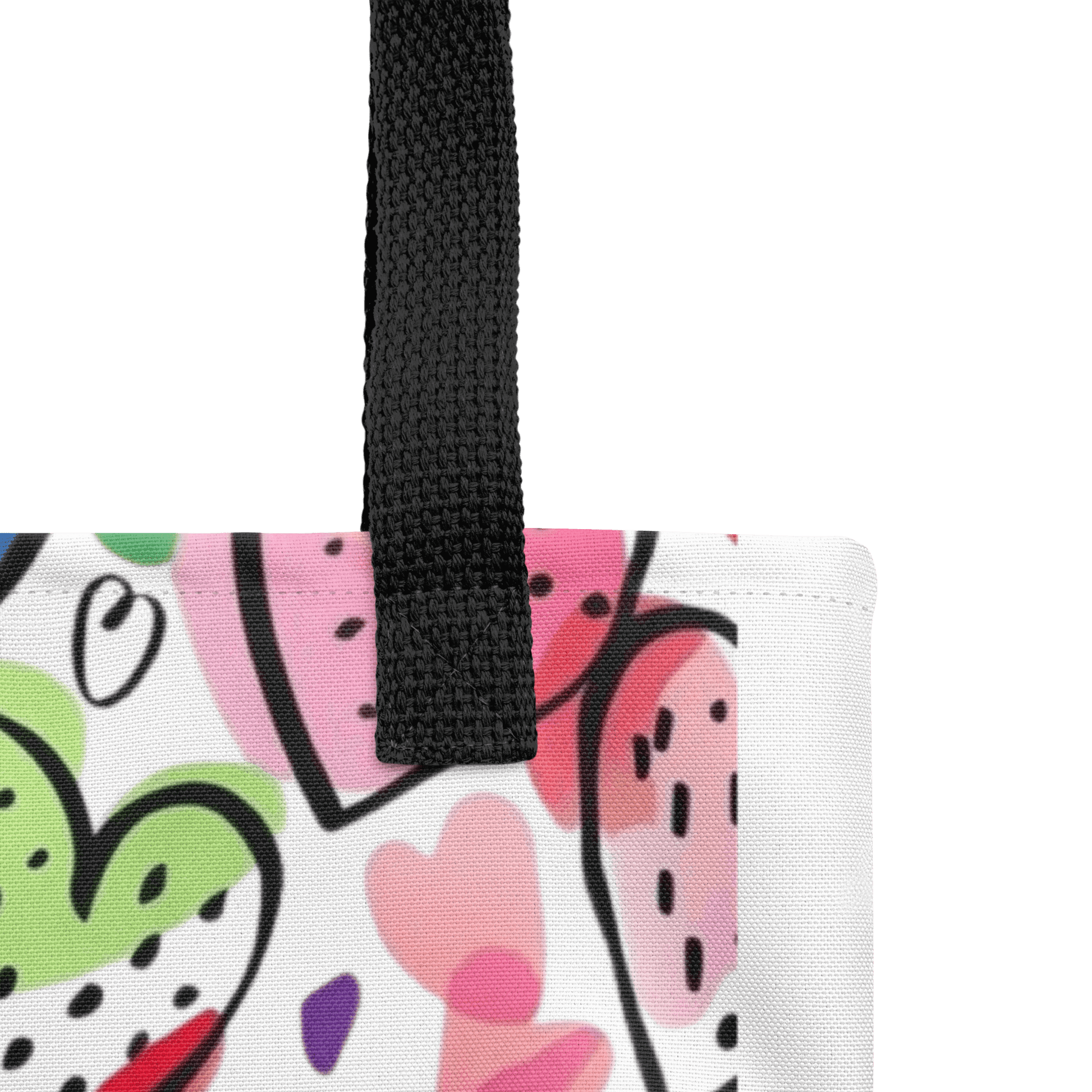 🔵 CORAZONES MULTICOLOR 🔵 - Bolsa De Tela URBAN Unisex 🔵 con diseño vibrante de corazones en colores.