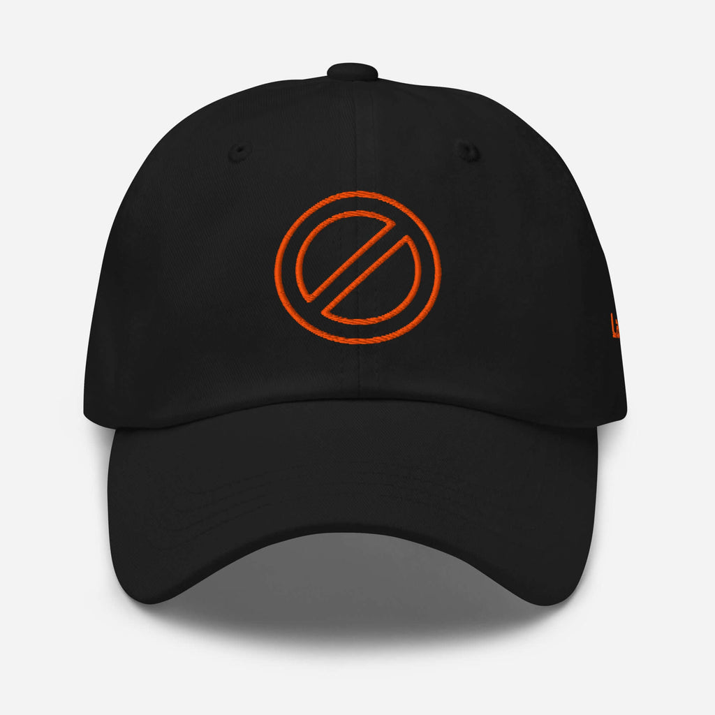 GORRA PROHIBIDO - Gorra bordada urbana unisex de color negro con diseño exclusivo en naranja.