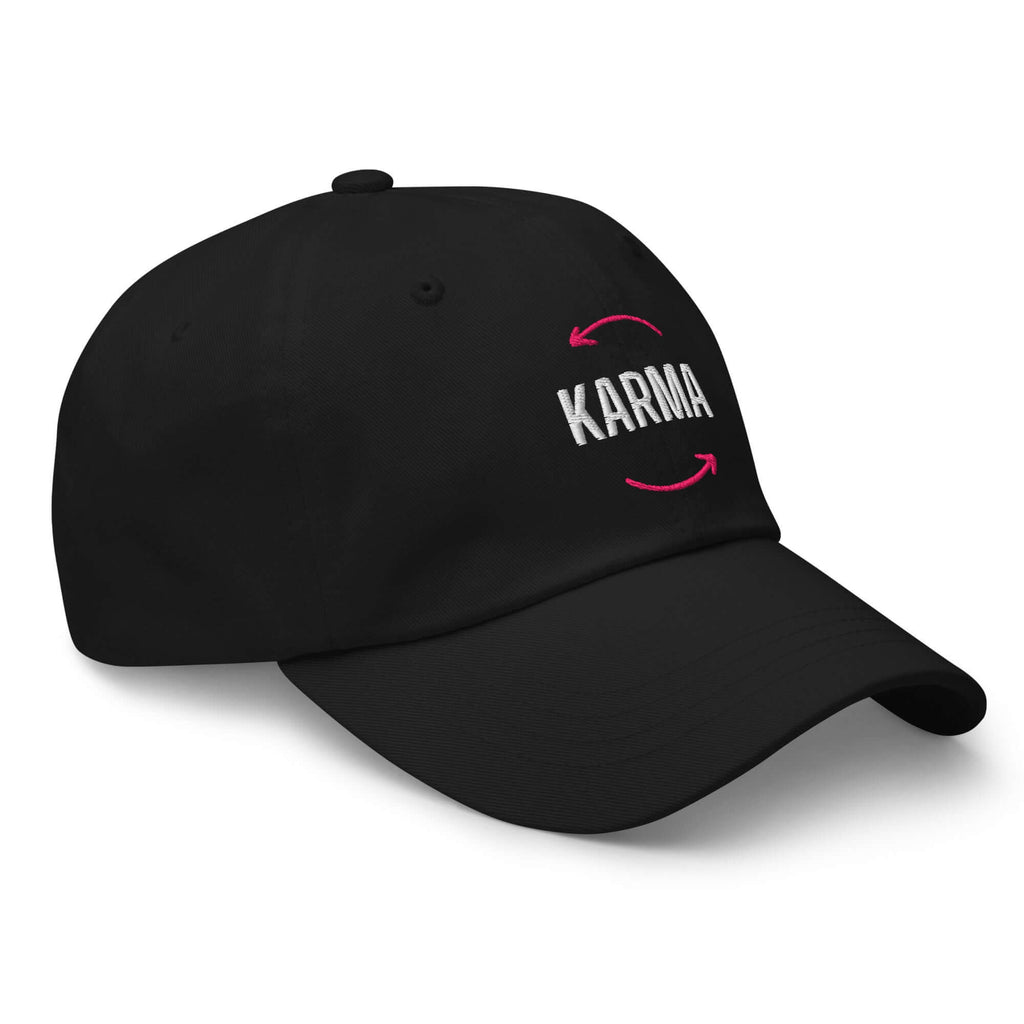 🔵 KARMA 🔵 - Gorra Bordada URBAN Unisex 🔵 con diseño exclusivo en color negro, ideal para estilo streetwear.
