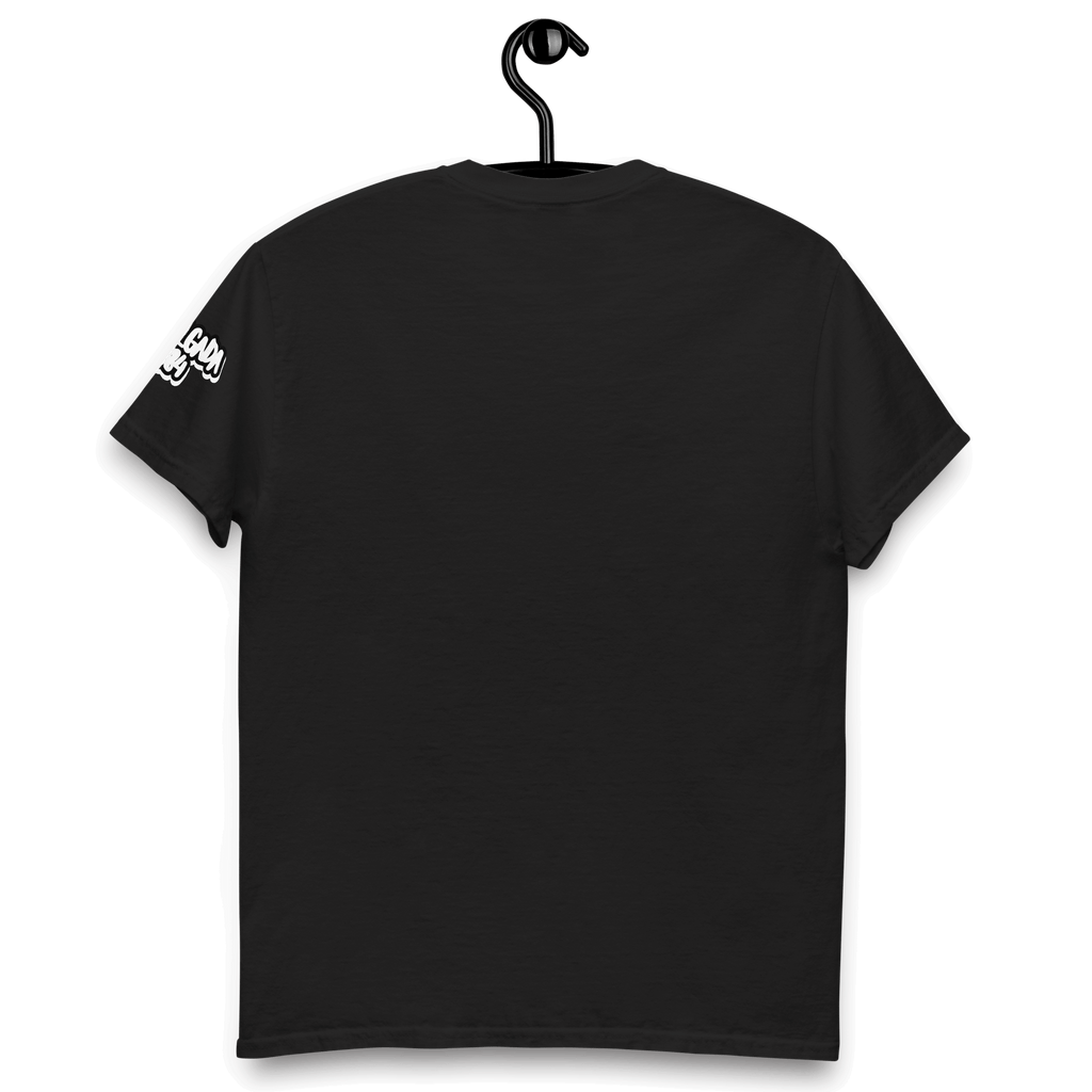 Camiseta unisex CALAVERA en color negro vista trasera con diseño exclusivo y gráfico único.