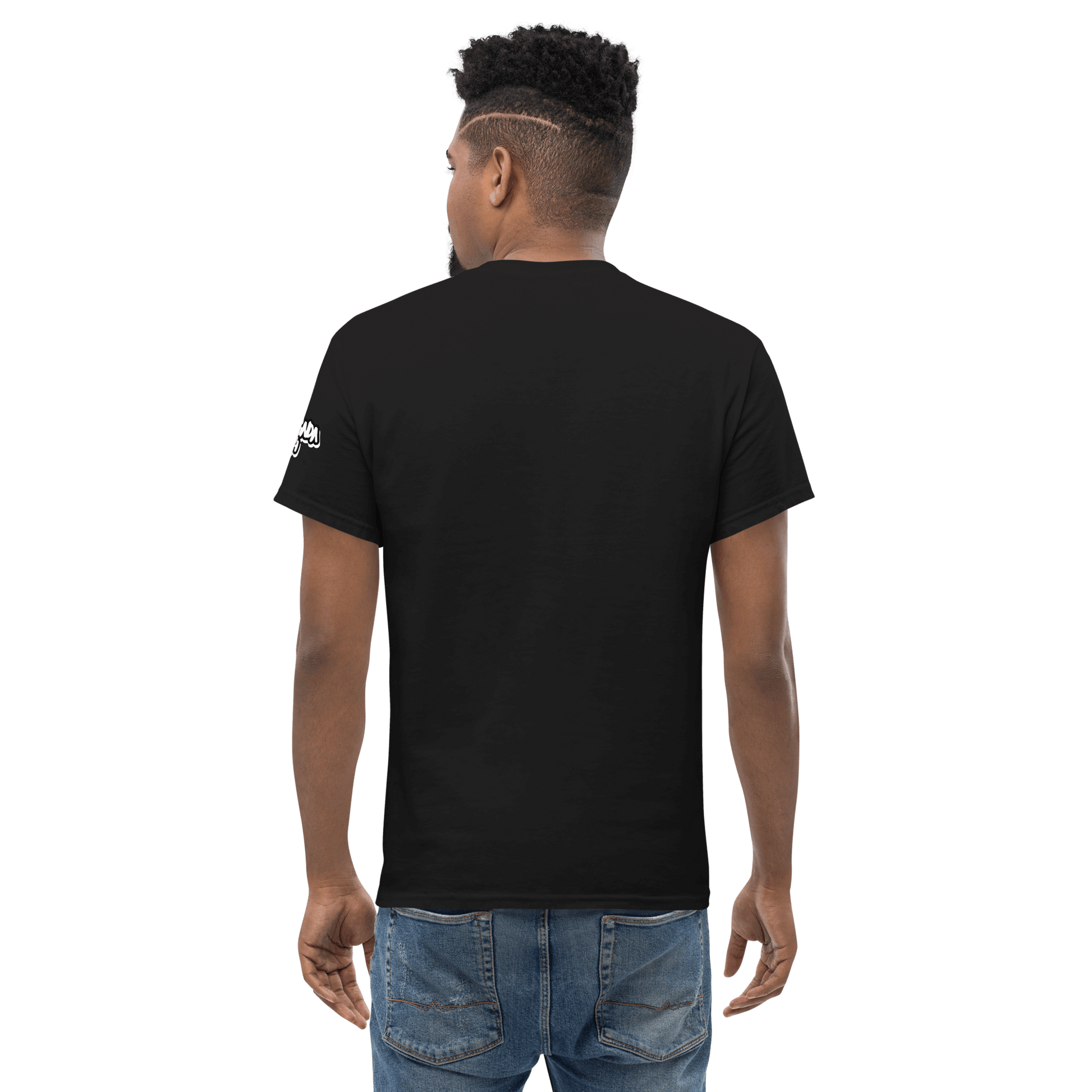 🔵💀 CALAVERA - Camiseta Unisex 🎯 Vista trasera de camiseta negra, diseño exclusivo CALAVERA, estilo urbano y unisex.