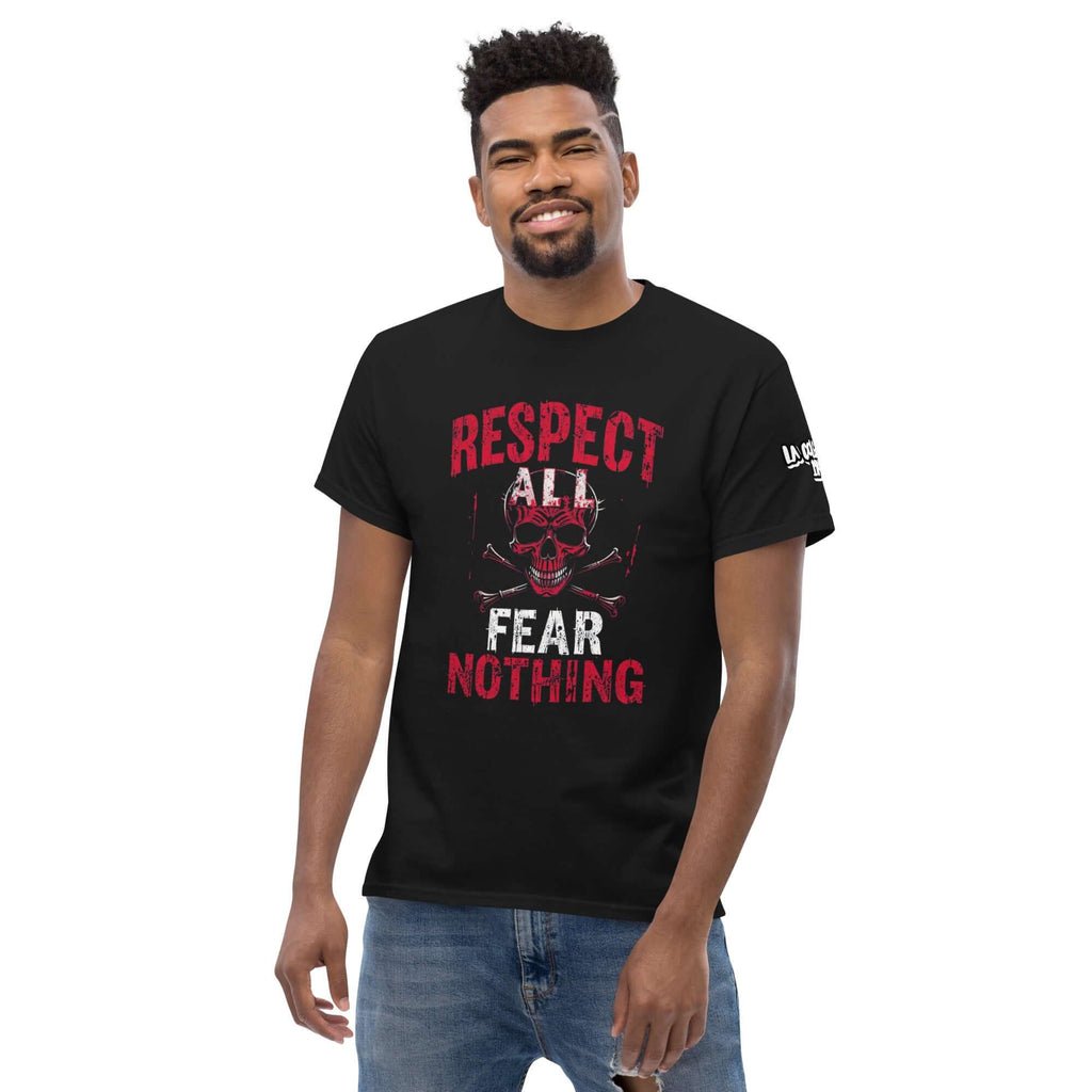 CAMISETA 🔵✊ RESPECT ✊🔵 - Camiseta Unisex 🎯 con diseño de respeto y actitud en color negro.