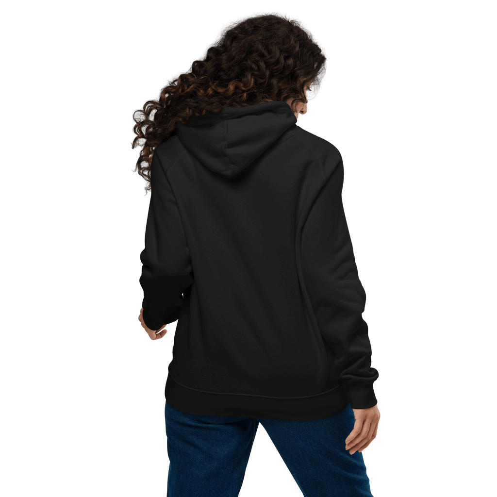 🔵🦁 HAKUNA MATATA - SUDADERA UNISEX 🌅🔵 mujer con sudadera negra vista desde atrás