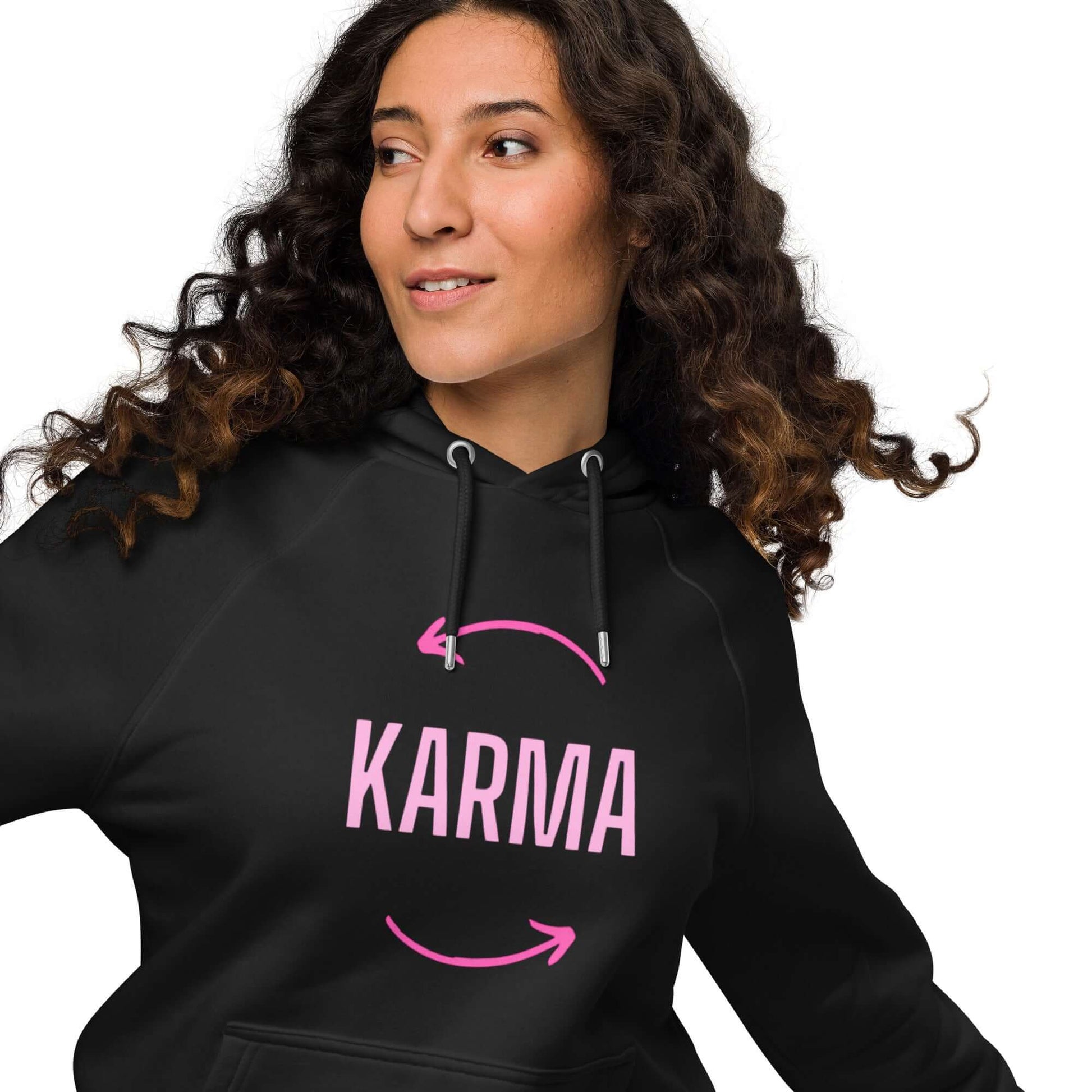 SUDADERA KARMA -UNISEX ¡Lo que das, vuelve!  fusiona el arte urbano, con diseño exclusivo y estilo urbano.
