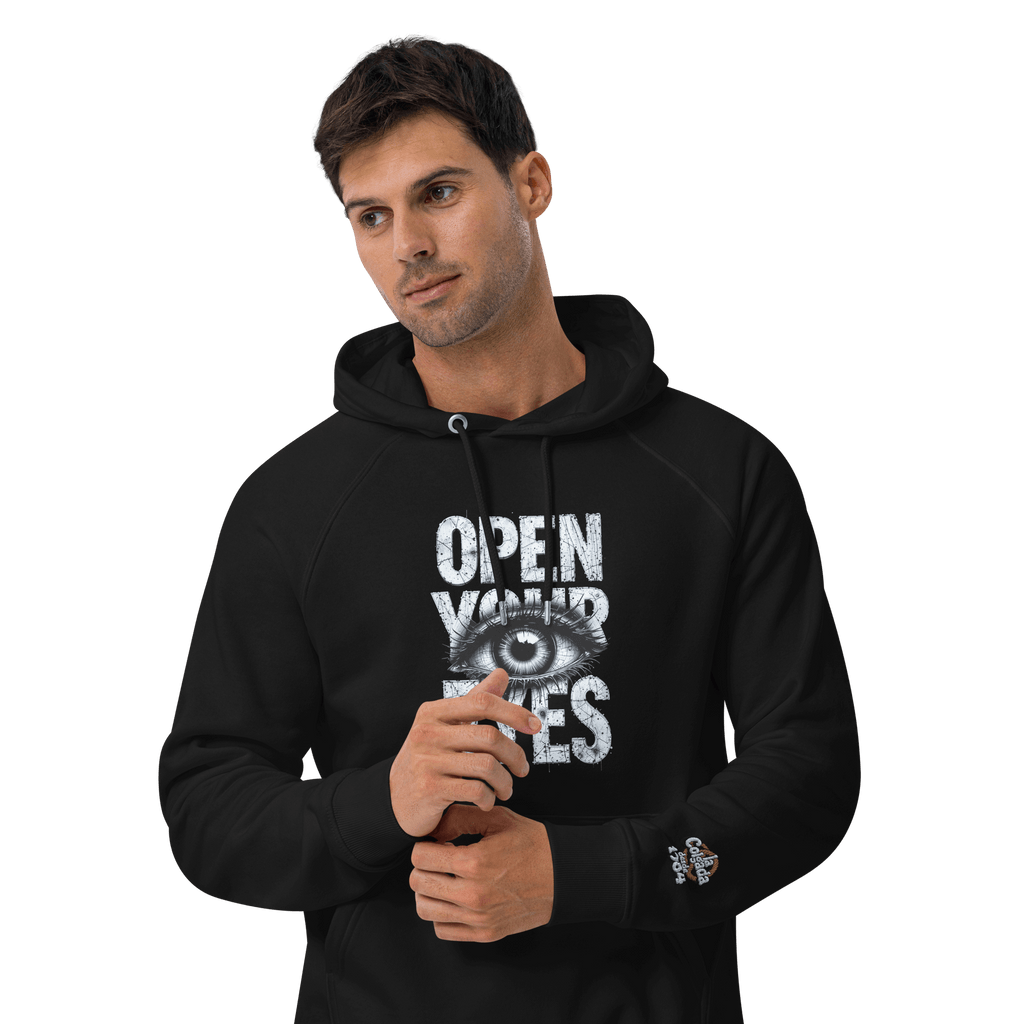 SUDADERA URBAN EYES - UNISEX ¡Todas las miradas en tu estilo! diseño en sudadera negra con gráfica de ojos.