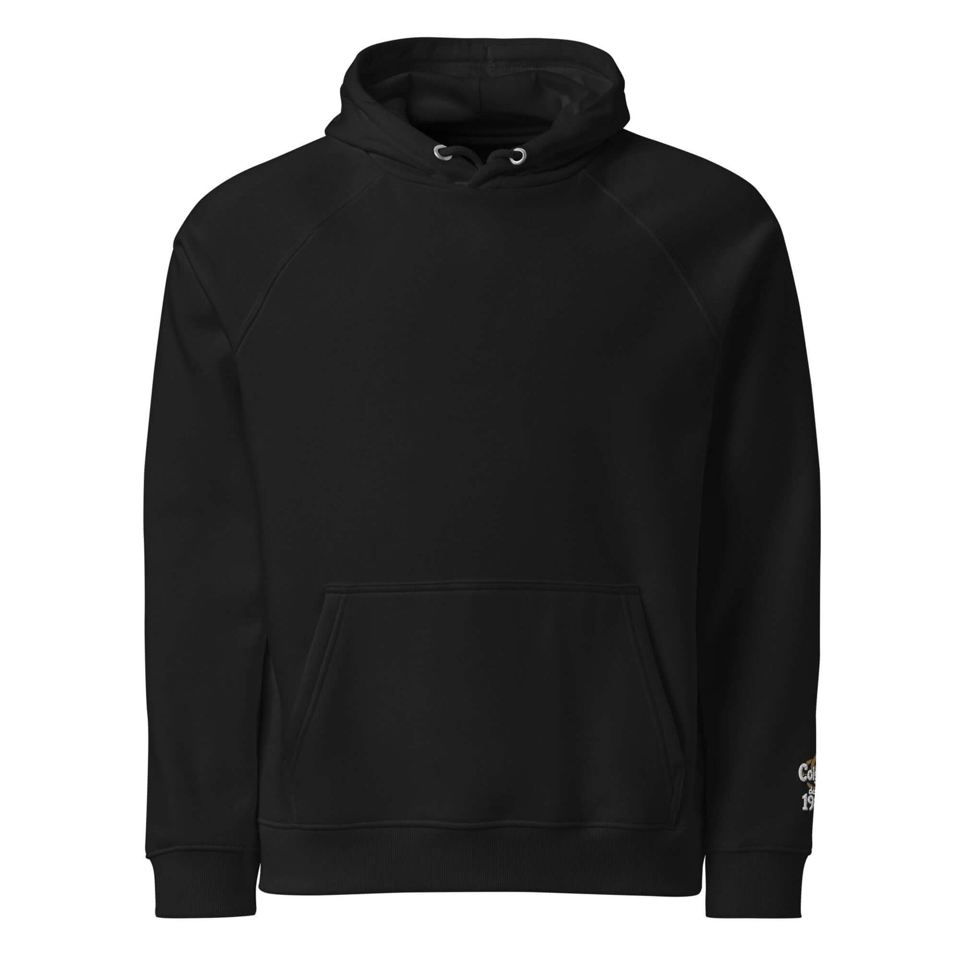 🔵🎭 SUDADERA ROLES - UNISEX 🎭 negra con capucha y diseño urbano, 100% algodón orgánico.