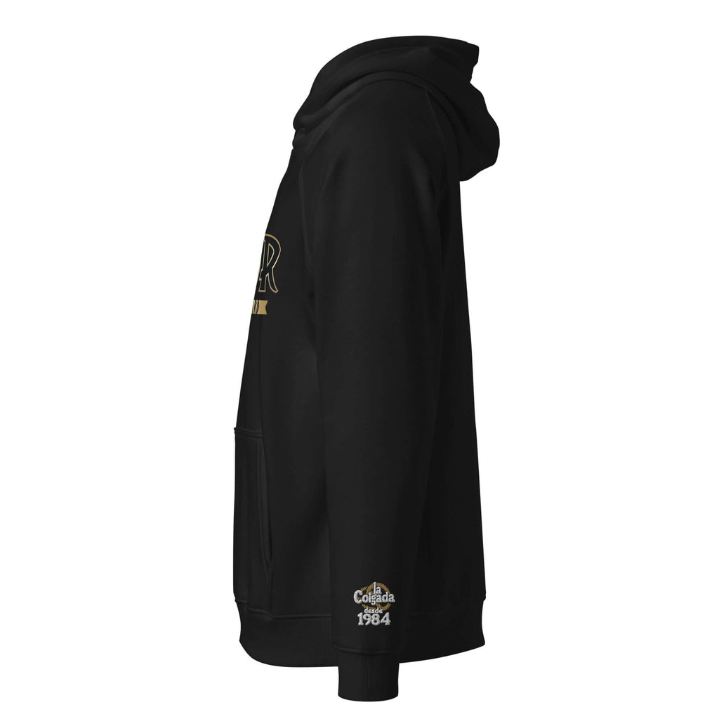 Sudadera negra THOR con capucha unisex, diseño moderno y cómodo, ideal para mostrar tu estilo nórdico y poder.