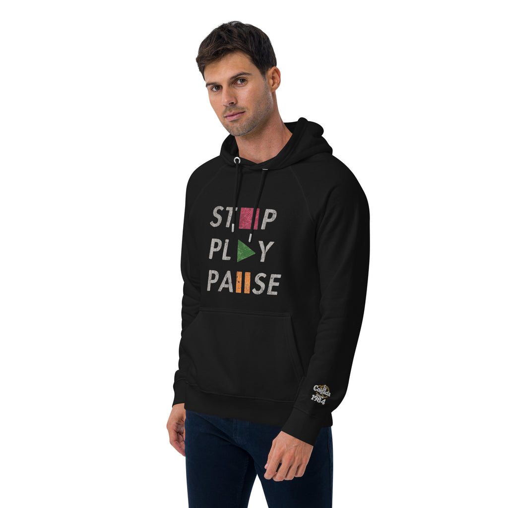 🔵⏯️🎮 SUDADERA PLAY STOP PAUSE - UNISEX 🎮⏯️🔵.