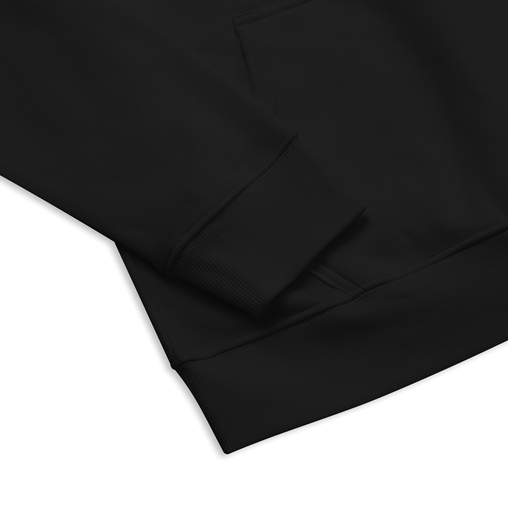 SUDADERA URBAN EYES - UNISEX ¡Todas las miradas en tu estilo! detalle del puño de sudadera negra